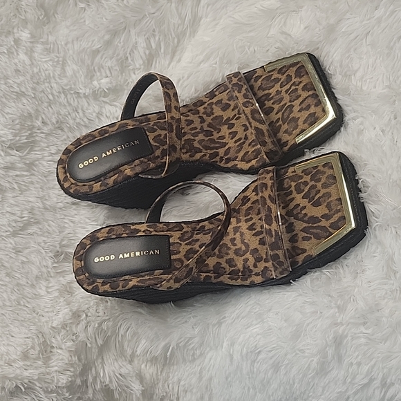 Good American leopard wedges size 11.5 - Picture 1 of 4